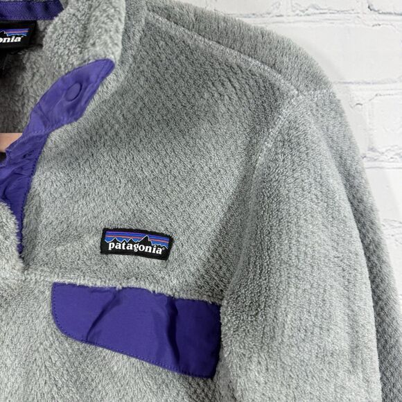Patagonia Synchilla Snap-T Pullover Women Medium Gray Polartec Hike Sweater - Picture 6 of 13